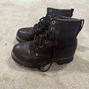 Skechers Dark Brown Leather Lace-Up Boots